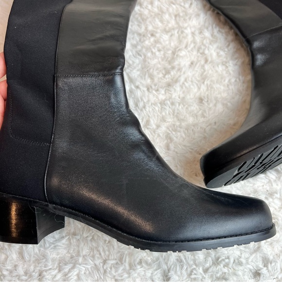 NEW Stuart Weitzman Jayla Knee Black Leather Knee High Boot in Size 8 - Picture 8 of 14